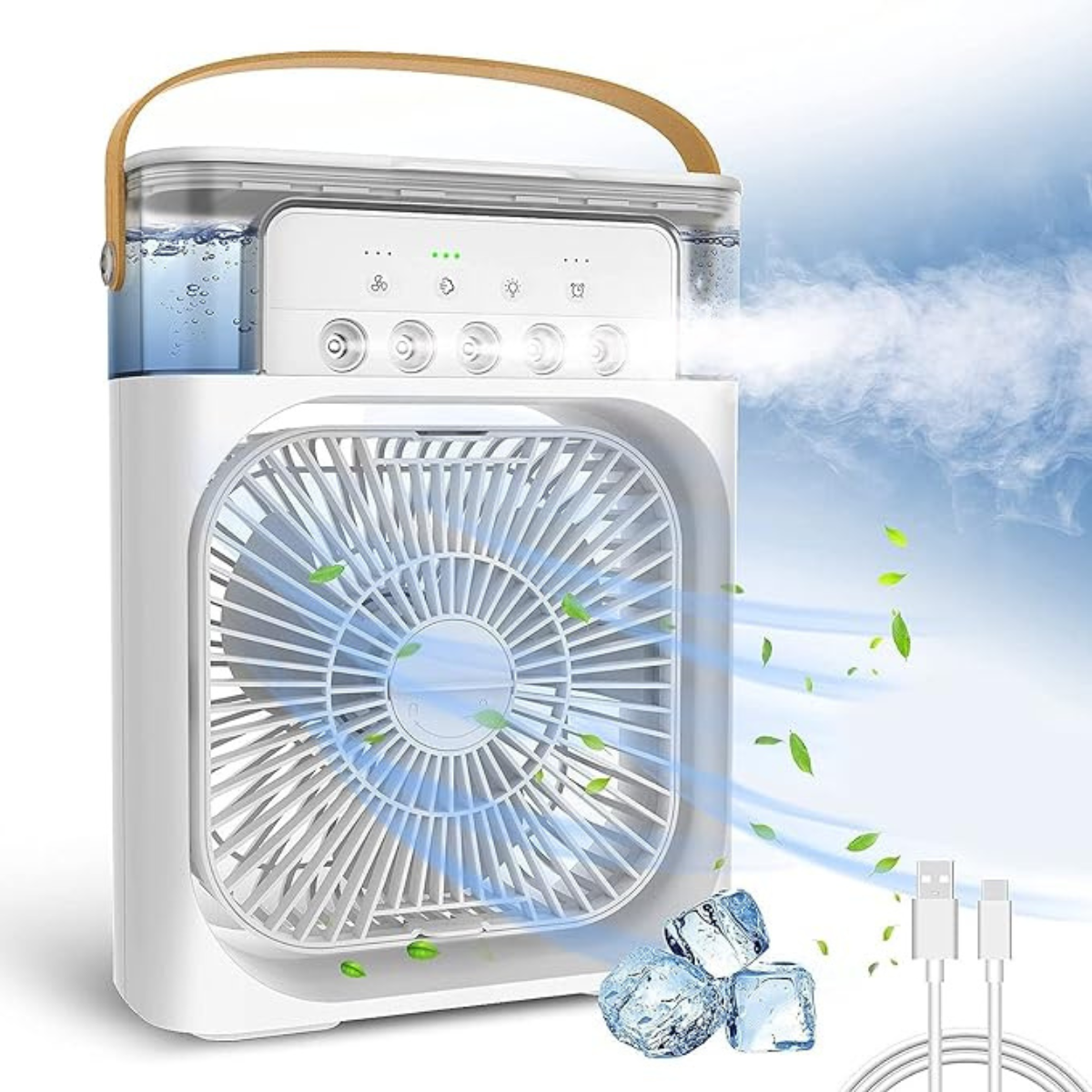 🍃💦 VENTILADOR HUMIDIFICADOR DE ALTA EFICIENCIA: REFRESCA Y PURIFICA EL AIRE DE TU HOGAR+ ENVÍO GRATIS HOY 🚚